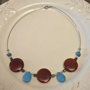 Vintage Gemstone Wire Choker Necklace